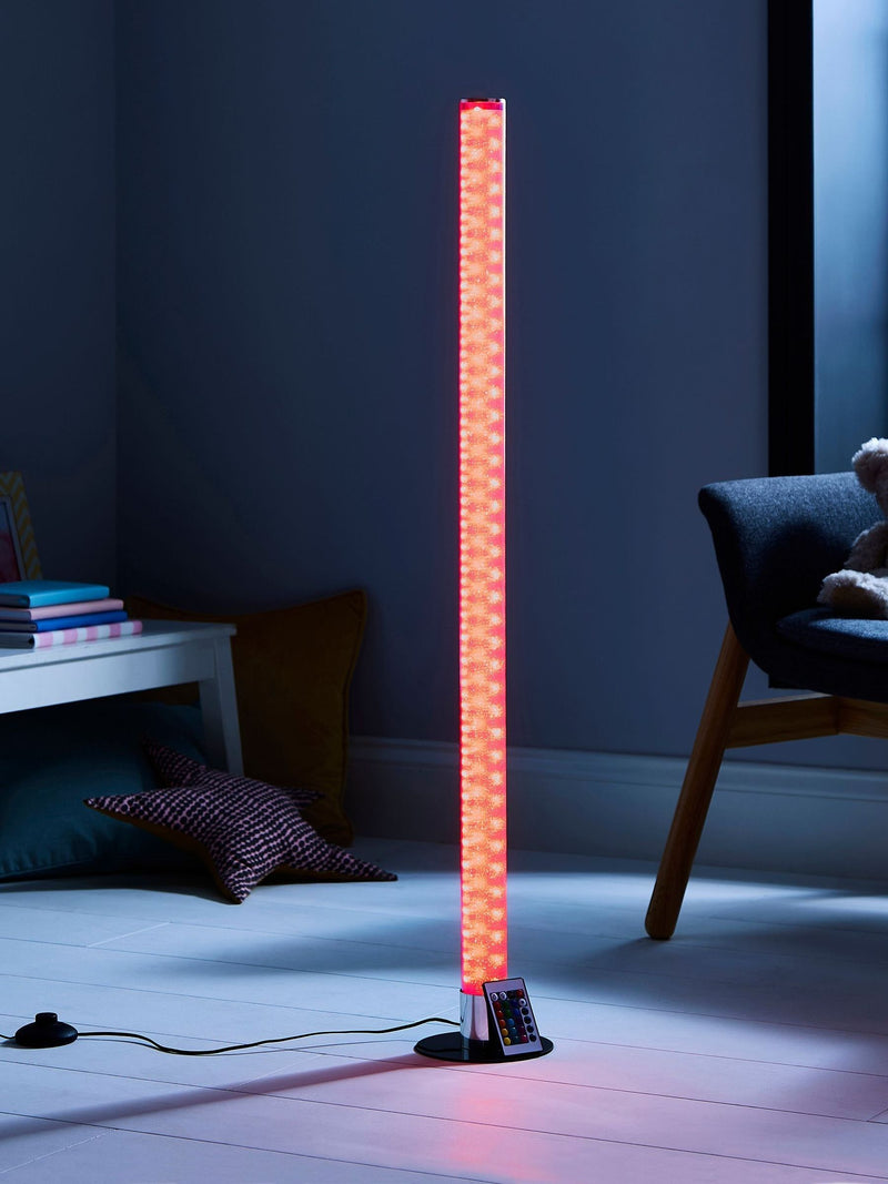glow Chrome Shimmer cylinder floor lamp from British brand