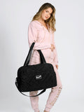 Pineapple black quilted holdall bag, imported from the UK