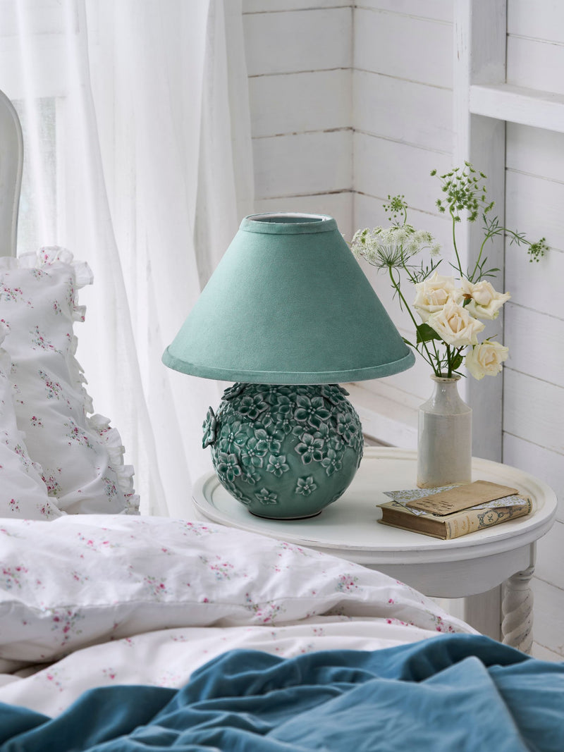 Shabby Chic Blue Gwennie table lamp 36.5cm - British product