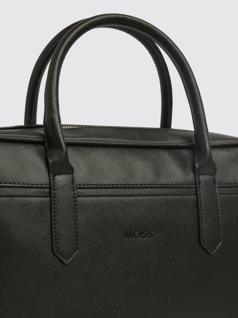 Moss black Saffiano attaché bag - British product