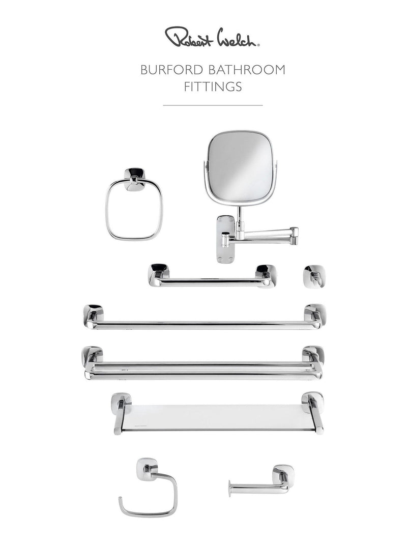 Robert Welch Silver Burford corner shower double basket - British product