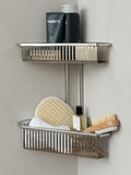 Robert Welch Silver Burford corner shower double basket - British product