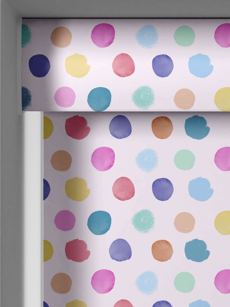 Voyage Maison dotty pink blackout roller blind, imported from the UK