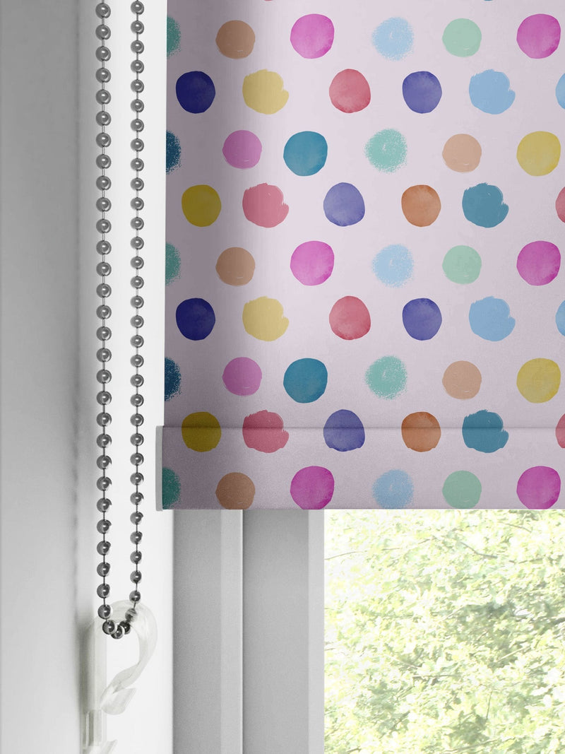 Voyage Maison dotty pink blackout roller blind, imported from the UK