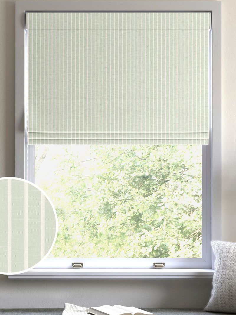 Franklin roman blind in mint green 100% cotton fabric - British product