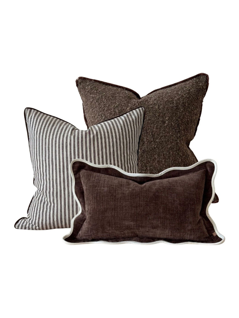 Ellenvale Interiors brown boucle cushion cover set of 3 (British brand)