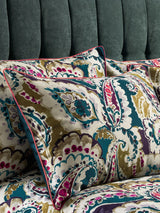Next Edinburgh Weavers Aretha Paisley Teal Blue/Olive Green Cotton Sateen Pillowcases Set of 2- Buy online at McGrocer