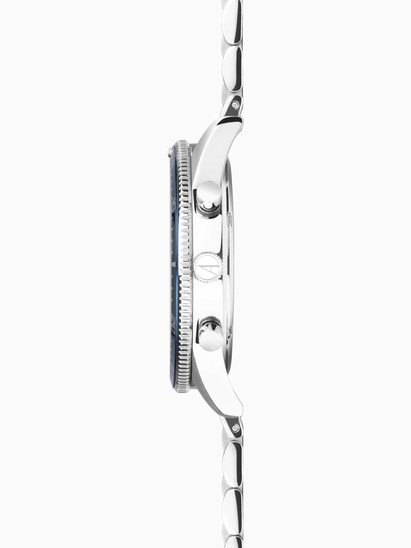 Accurist Silver Dive Stainless Steel Bracelet Chronograph Watch - British product