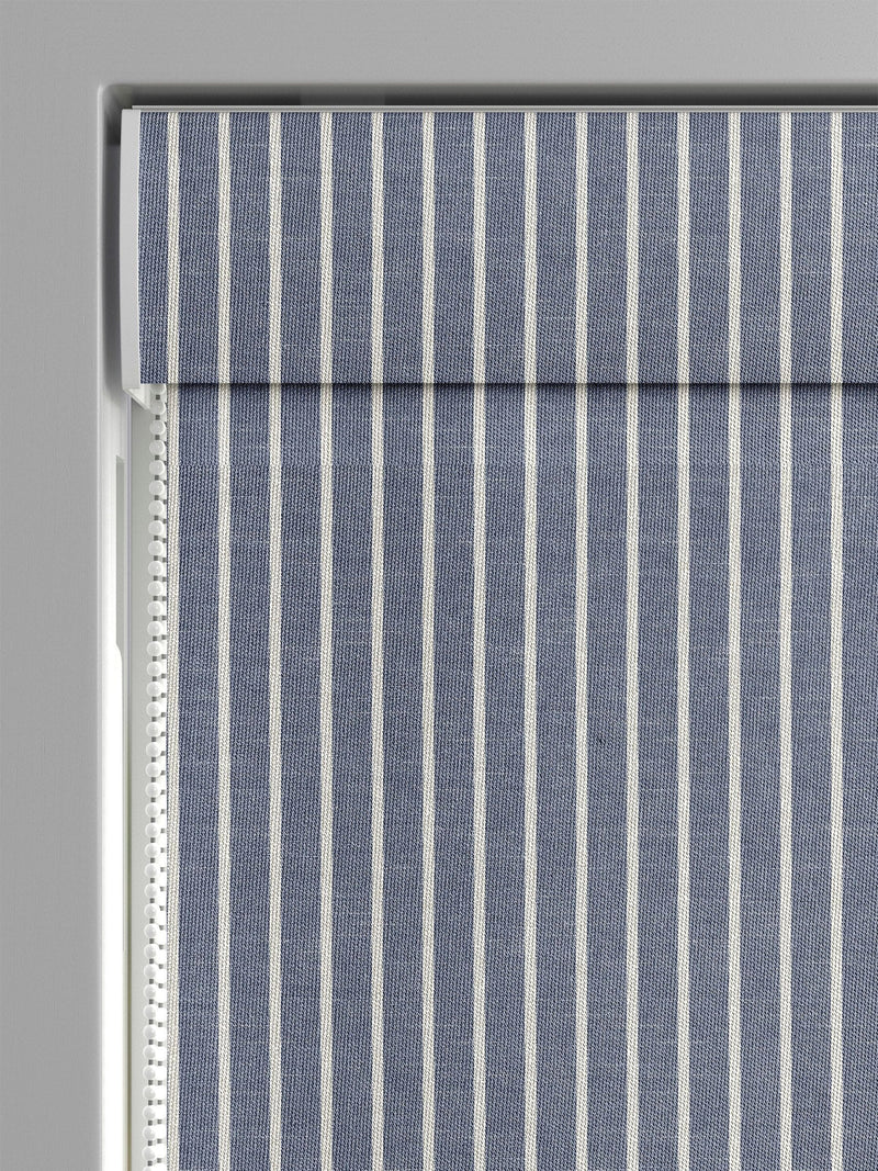 Franklin navy blue stripe roman blind, UK version
