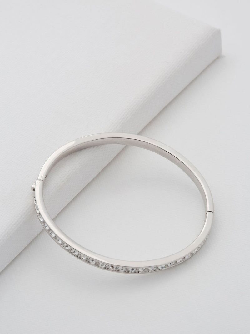Ted Baker crystal hinge bangle silver tone (British brand)