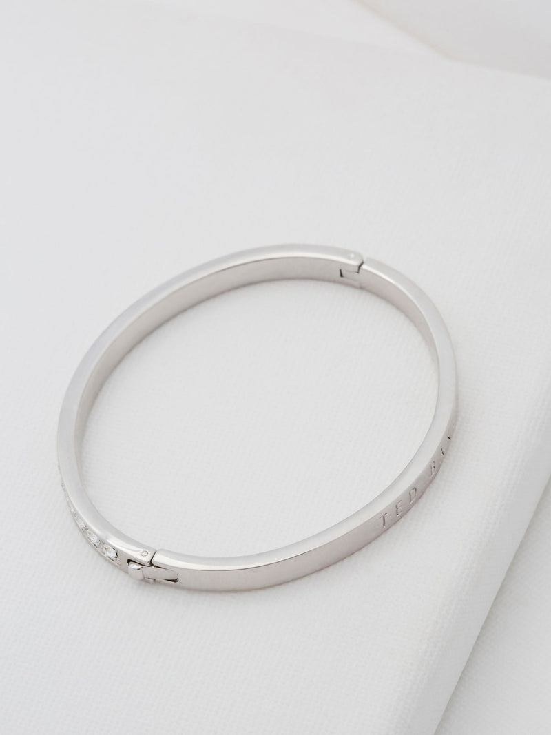 Ted Baker crystal hinge bangle silver tone (British brand)