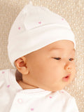 JoJo Maman Bébé pink heart embroidered baby hat, UK version