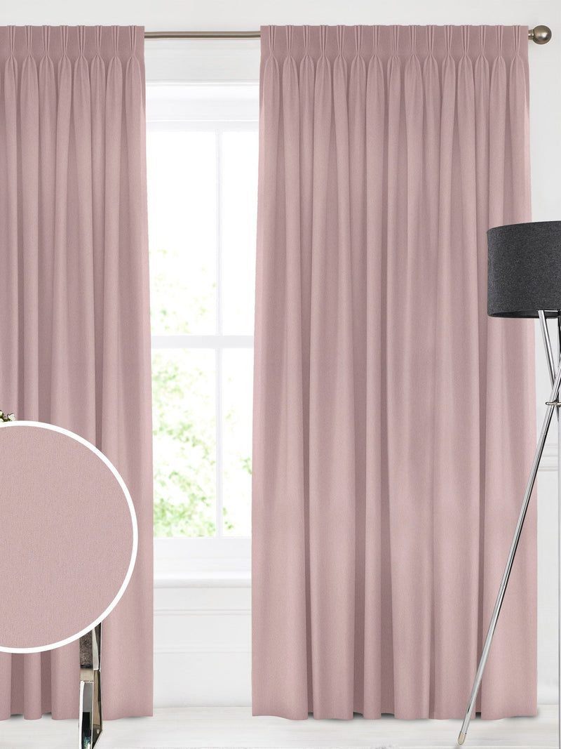 Shell pink velvet made to measure curtains (British brand)
