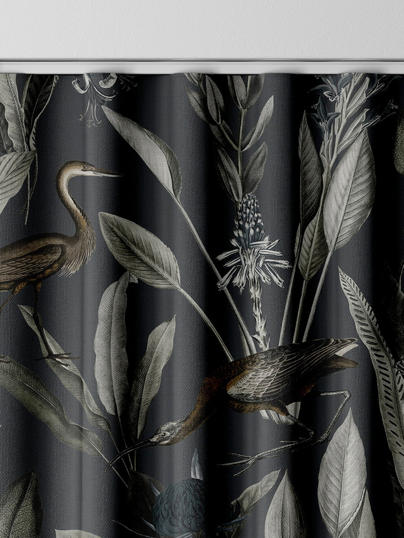 Graham & Brown Midnight Black Glasshouse curtains, UK version