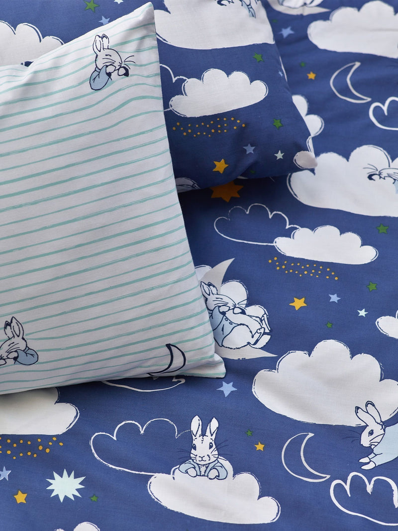 Peter Rabbit Blue Sleepy Head duvet cover set, imported from the UK