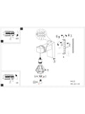 Eglo Townshend 5 caged wall light in black steel and wood (British brand)