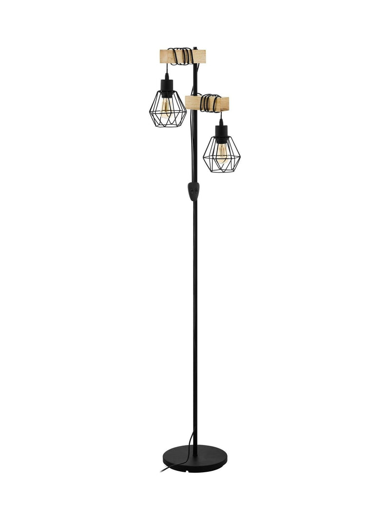 Eglo Townshend 5 black steel floor lamp, imported from the UK
