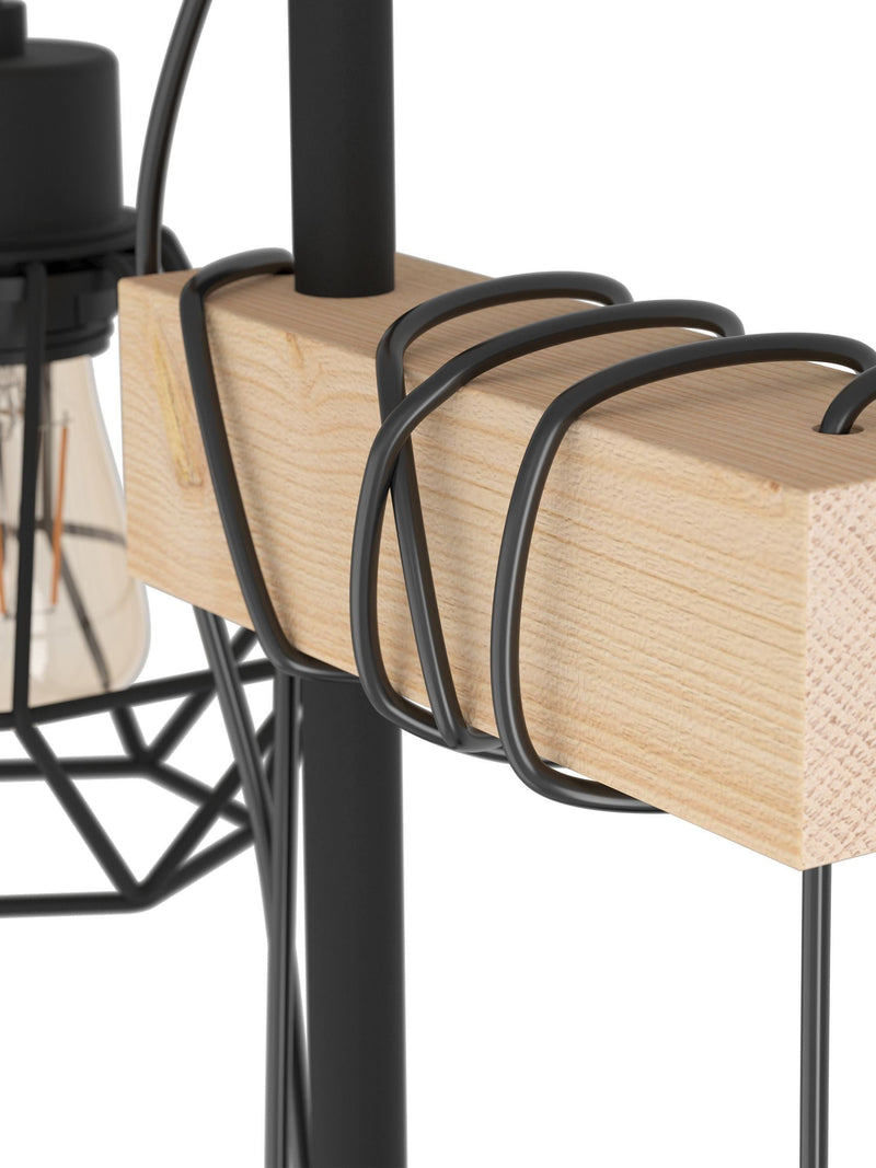 Eglo Townshend 5 black steel floor lamp, imported from the UK