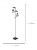 Eglo Townshend 5 black steel floor lamp, imported from the UK