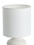 Eglo Bellariva table lamp with cream ceramic base and white fabric shade, UK version