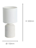 Eglo Bellariva table lamp with cream ceramic base and white fabric shade, UK version
