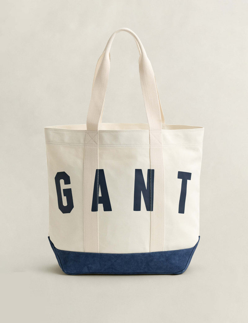 GANT pure cotton canvas logo tote bag, imported from the UK