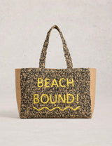 M&S White Stuff Canvas Raffia Embroidered Tote Bag- Buy online at McGrocer
