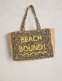 White Stuff raffia embroidered tote bag large (British brand)