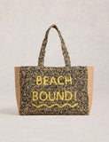 White Stuff raffia embroidered tote bag large (British brand)