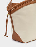 Katie Loxton canvas top handle tote bag with faux leather trim, UK version