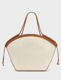 Katie Loxton canvas top handle tote bag with faux leather trim, UK version