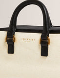 Ted Baker canvas and leather top handle bag in two-tone, UK version