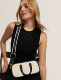 Ted Baker canvas and leather top handle bag in two-tone, UK version