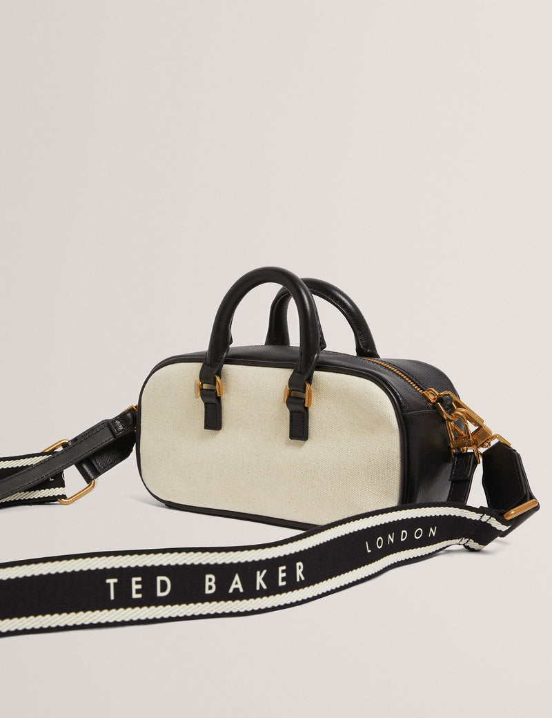 Ted Baker canvas and leather top handle bag in two-tone, UK version