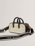 Ted Baker canvas and leather top handle bag in two-tone, UK version