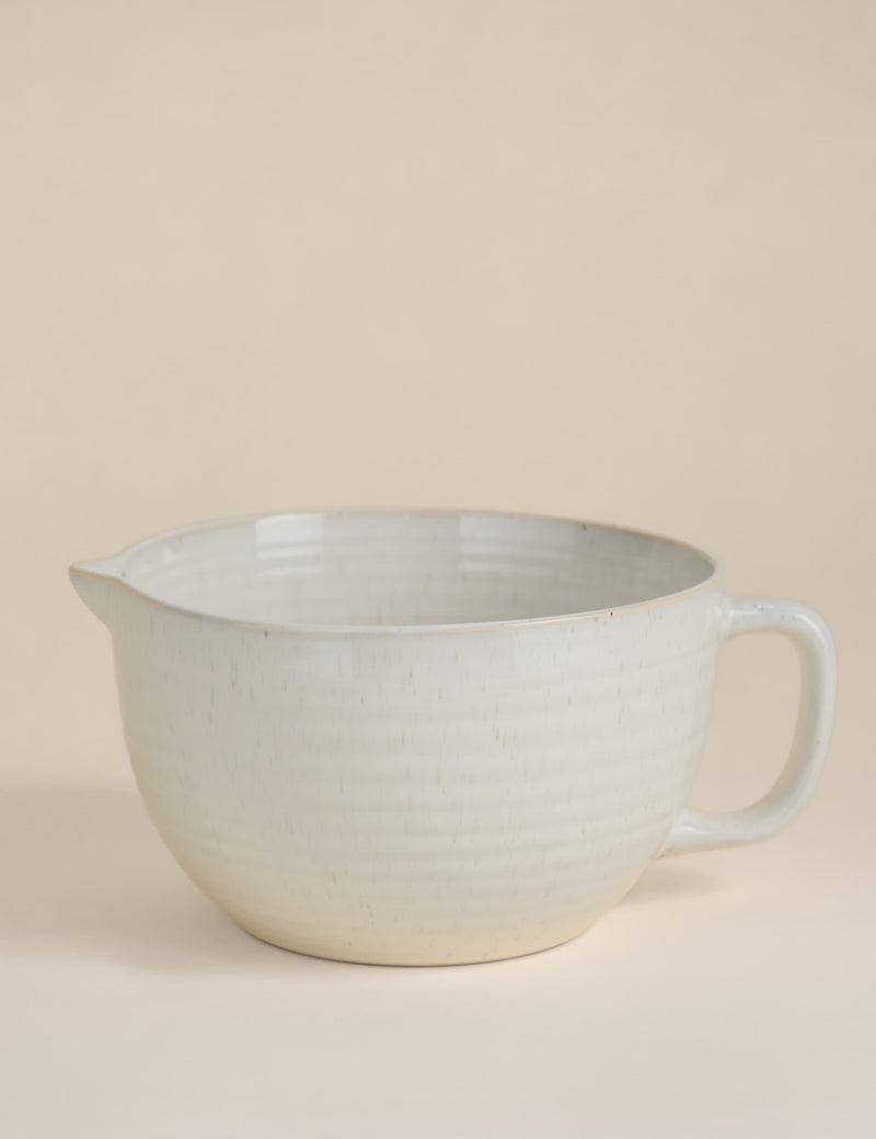 Ceramic batter jug with spout and handle, imported from the UK
