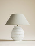 Ceramic bobble table lamp with raised detailing (British brand)