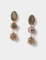 M&S Ceramic Filigree Drop Earrings- Buy online at McGrocer
