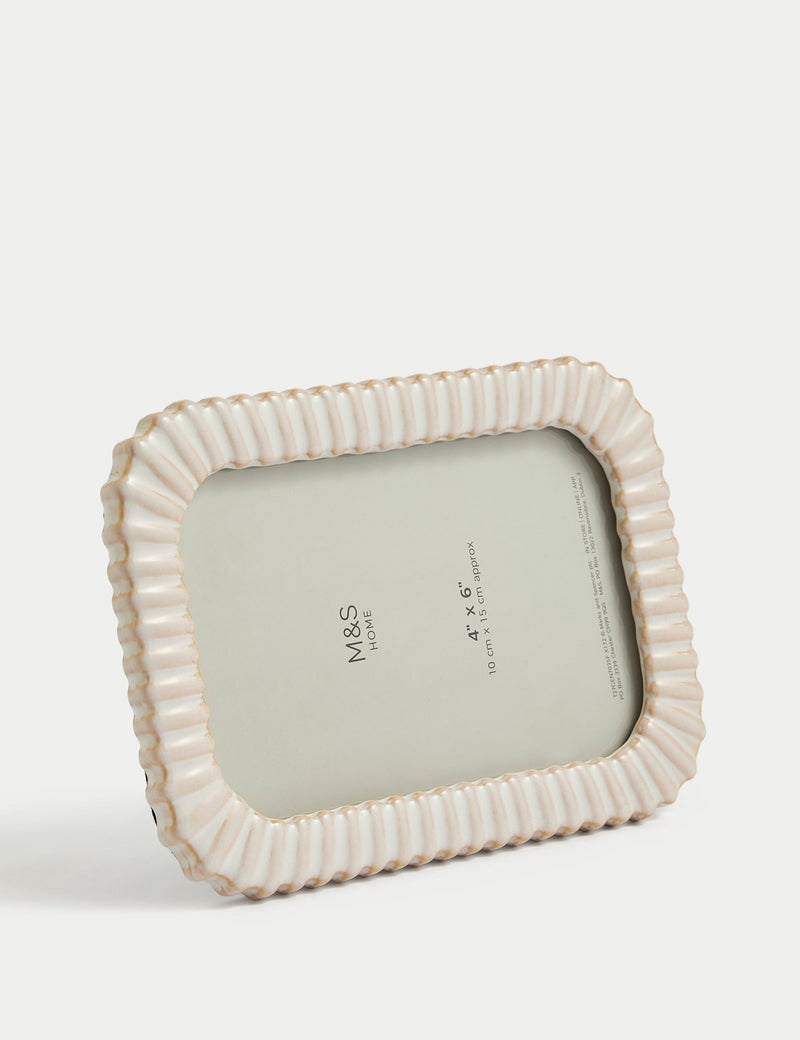 Ceramic ridged photo frame 4x6 inch - British product