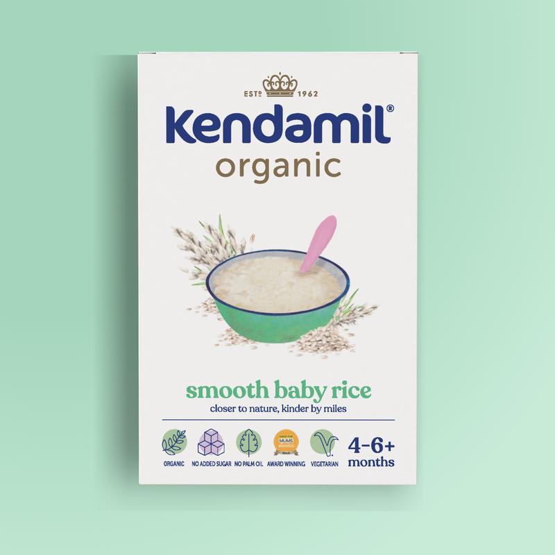 Kendamil organic smooth baby rice 7-pack, imported from the UK