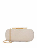 Dune London chain strap clutch bag with gold tone diamante clasp, UK version