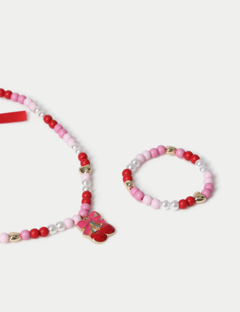 Cherry Charm beaded jewellery multipack with cherry charms, UK version
