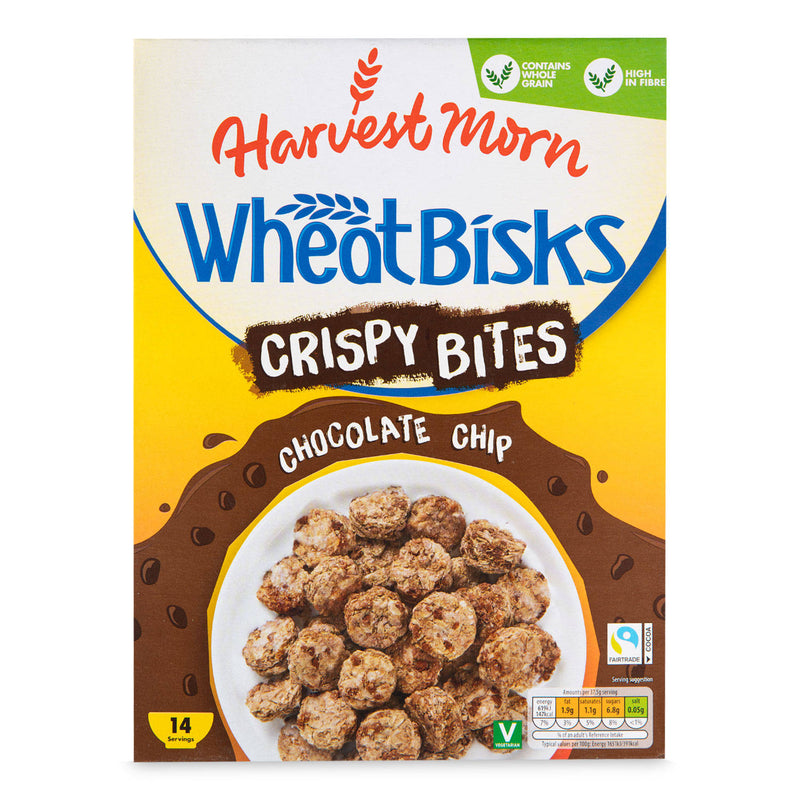 Chocolate chip crispy bites wheat bisks cereal, UK version