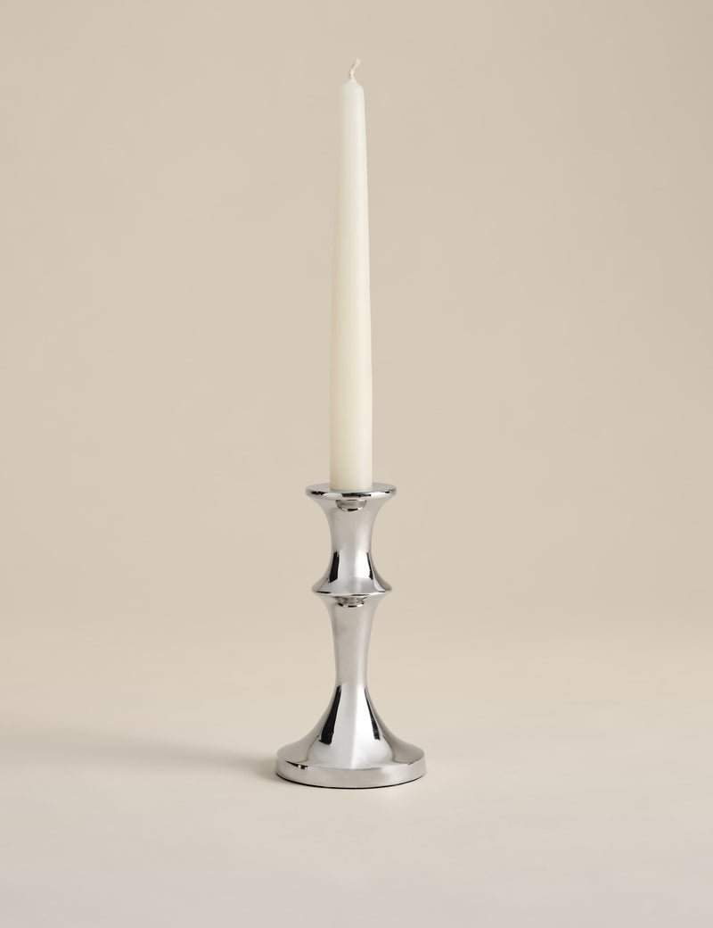 Chrome dinner candle holder 15.5cm, UK version