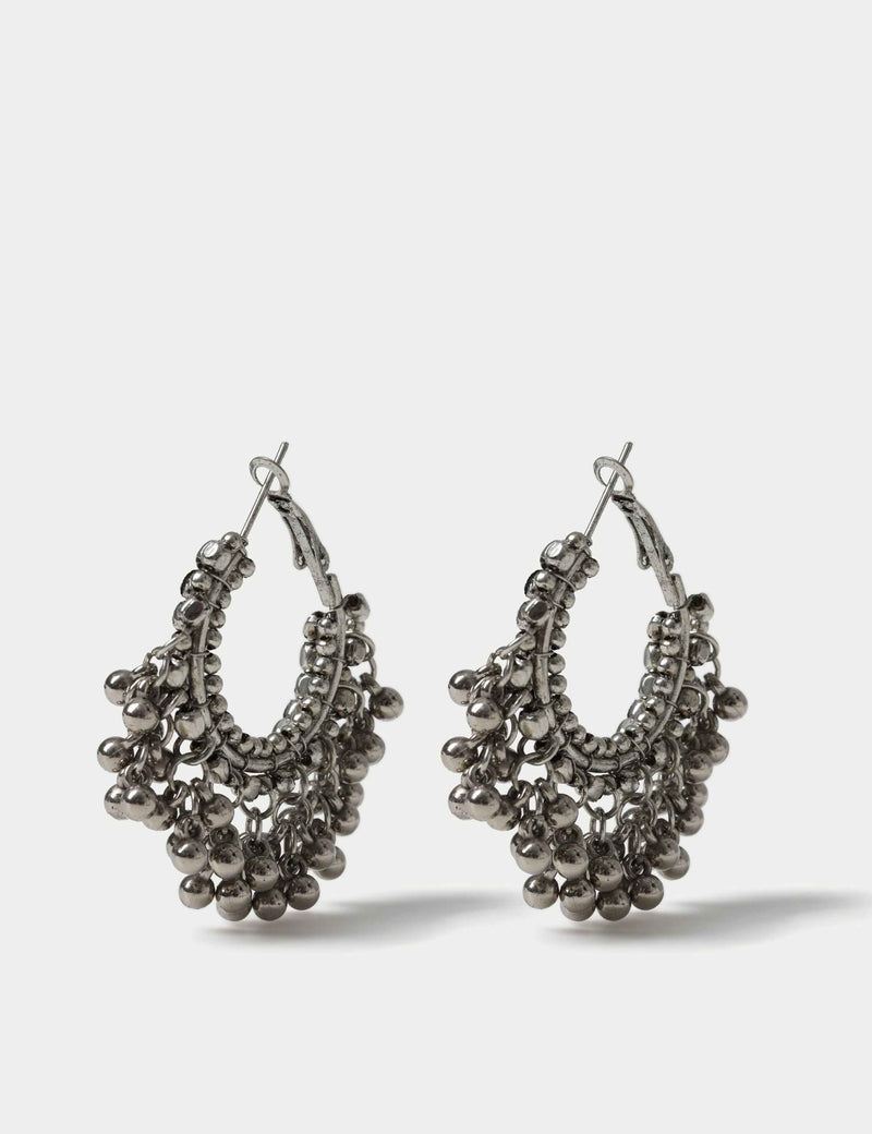 Chunky beaded hoop earrings hinged fastening - British product