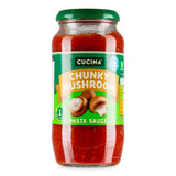 Chunky mushroom pasta sauce, imported from the UK
