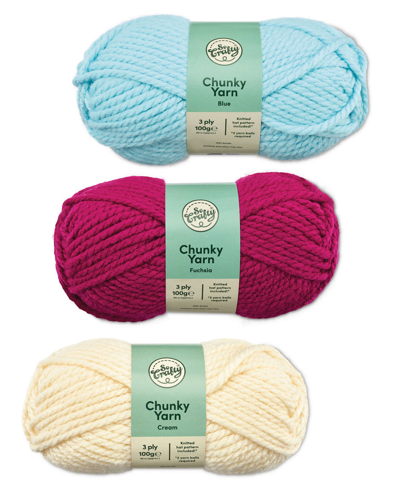 Chunky yarn 100% acrylic 100g, imported from the UK