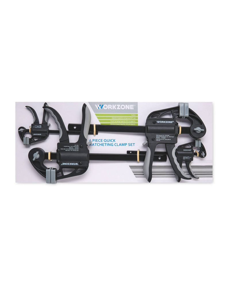 Clamping jaw set with 4-piece ratcheting clamps, imported from the UK