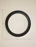 Classic carved round mirror with wooden frame 90 cm - British product