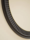 Classic carved round mirror with wooden frame 90 cm - British product